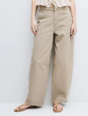 Pantalón ancho beige