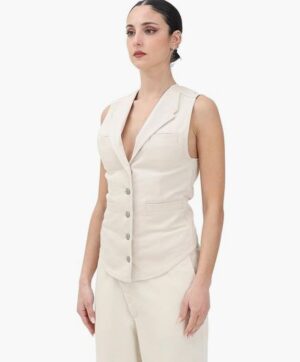 Chaleco beige de mujer