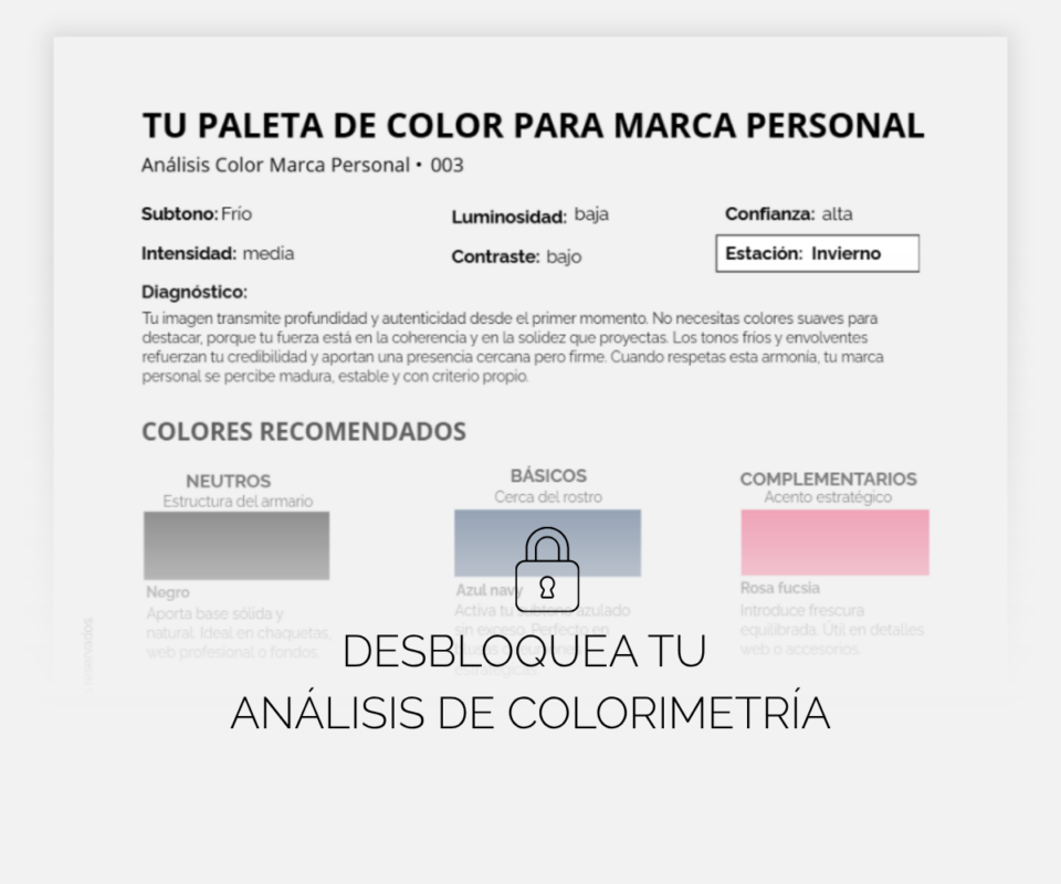 Personalitia - Desbloquea tu analisis Colorimetría 24 hrs. - Invierno