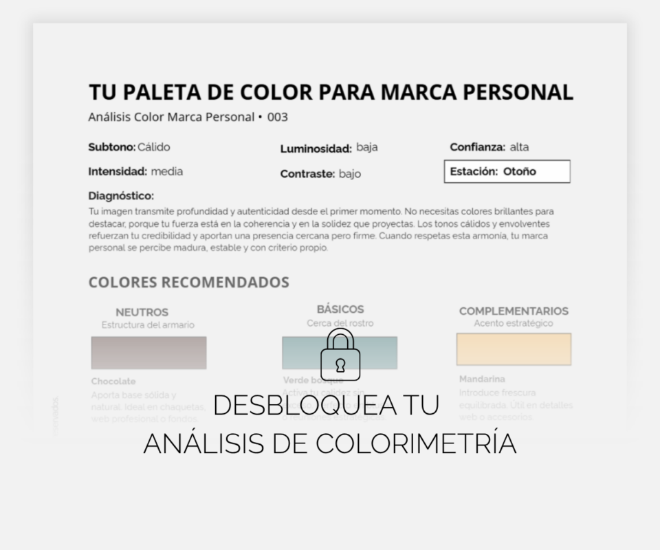 Personalitia - Desbloquea tu análisis Colorimetría 24 hrs. - Otoño